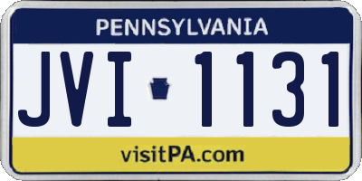 PA license plate JVI1131