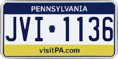 PA license plate JVI1136