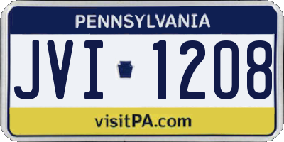 PA license plate JVI1208