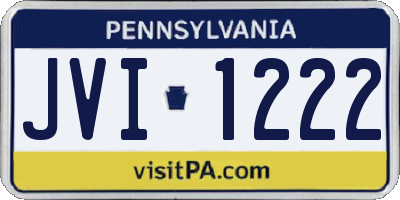 PA license plate JVI1222