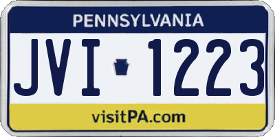 PA license plate JVI1223