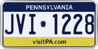 PA license plate JVI1228