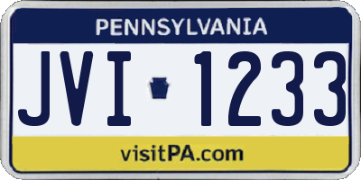 PA license plate JVI1233