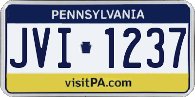 PA license plate JVI1237