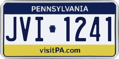 PA license plate JVI1241
