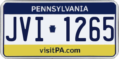 PA license plate JVI1265