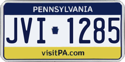 PA license plate JVI1285