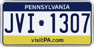 PA license plate JVI1307