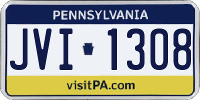 PA license plate JVI1308