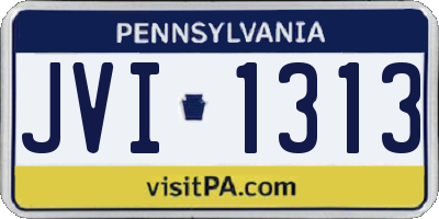 PA license plate JVI1313