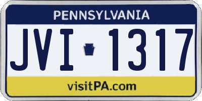 PA license plate JVI1317