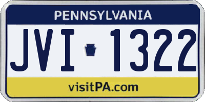 PA license plate JVI1322