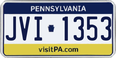 PA license plate JVI1353