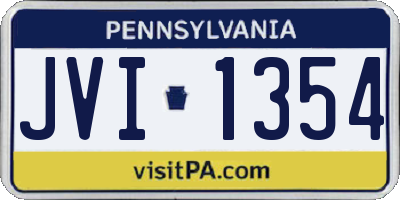 PA license plate JVI1354