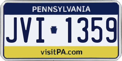 PA license plate JVI1359