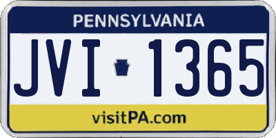 PA license plate JVI1365