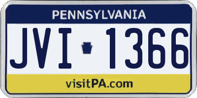 PA license plate JVI1366