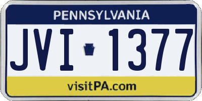 PA license plate JVI1377