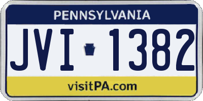 PA license plate JVI1382