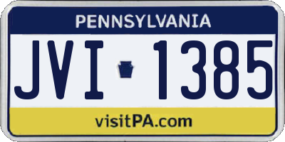 PA license plate JVI1385