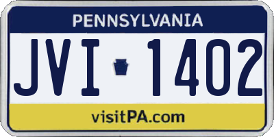 PA license plate JVI1402