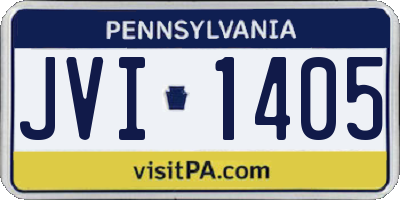 PA license plate JVI1405