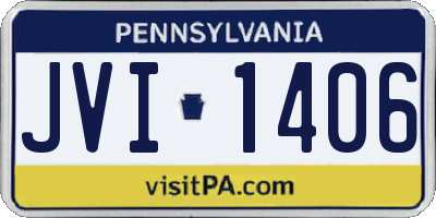 PA license plate JVI1406