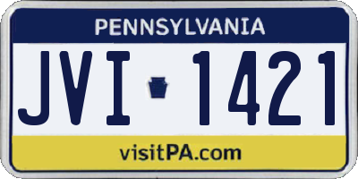 PA license plate JVI1421