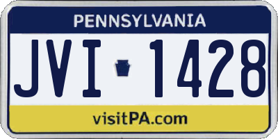 PA license plate JVI1428