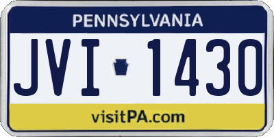 PA license plate JVI1430