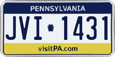 PA license plate JVI1431
