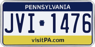 PA license plate JVI1476