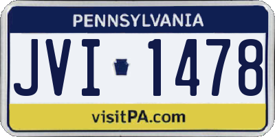 PA license plate JVI1478