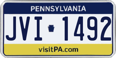 PA license plate JVI1492
