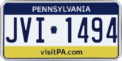 PA license plate JVI1494