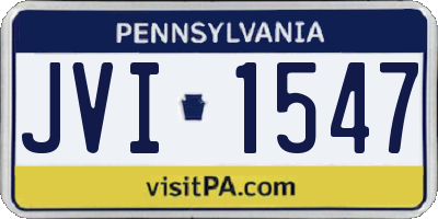 PA license plate JVI1547