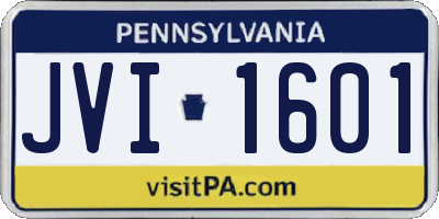 PA license plate JVI1601