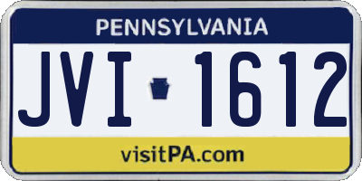 PA license plate JVI1612
