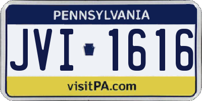 PA license plate JVI1616