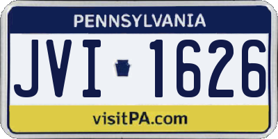 PA license plate JVI1626