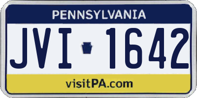 PA license plate JVI1642