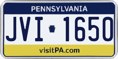 PA license plate JVI1650