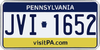 PA license plate JVI1652