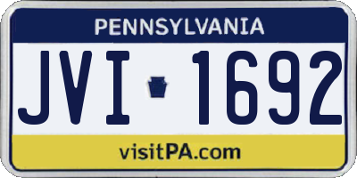 PA license plate JVI1692