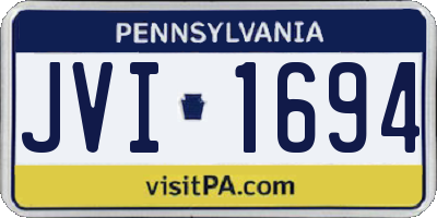 PA license plate JVI1694