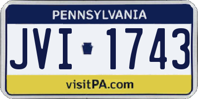 PA license plate JVI1743