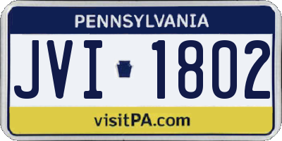 PA license plate JVI1802