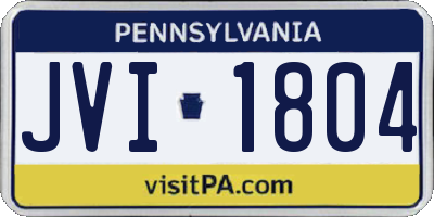 PA license plate JVI1804