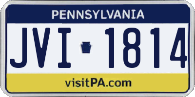 PA license plate JVI1814