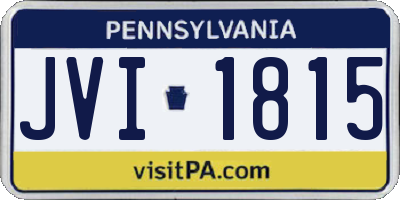 PA license plate JVI1815